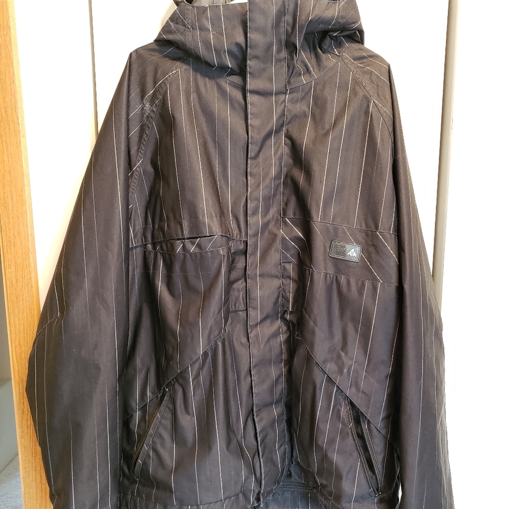 Burton Mens Dryride Jacket XL Black Pinstripe
